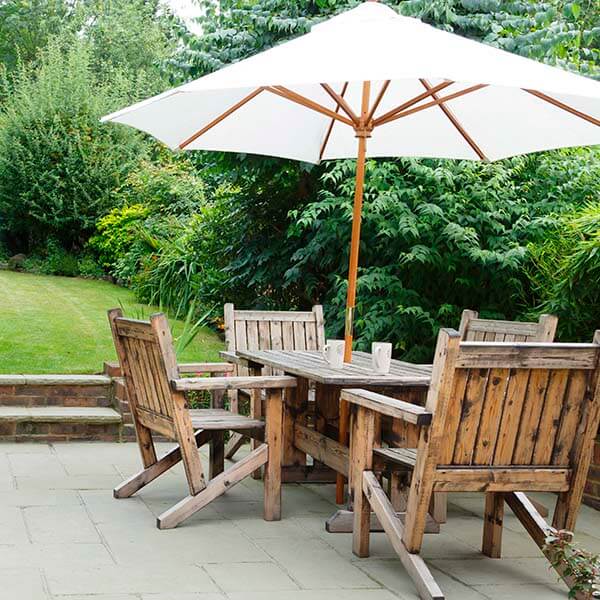 patio furniture with pop up umbrella